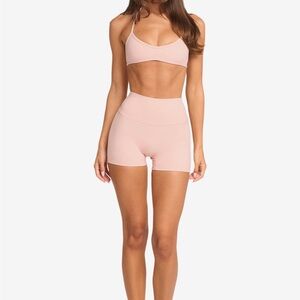 Crop Shop Boutique High Waist Shorts -Blush